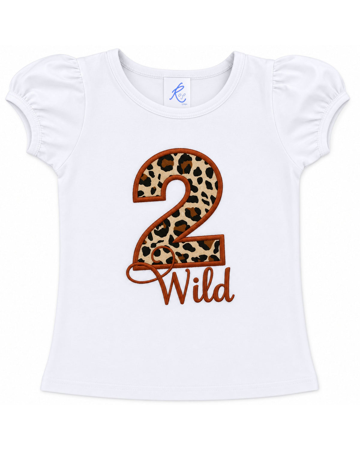 Personalized Two Wild 2nd Birthday Shirt for Girls | Embroidered Leopard Print Birthday Outfit | Safari Birthday Shirt | Custom Second Birthday Tee