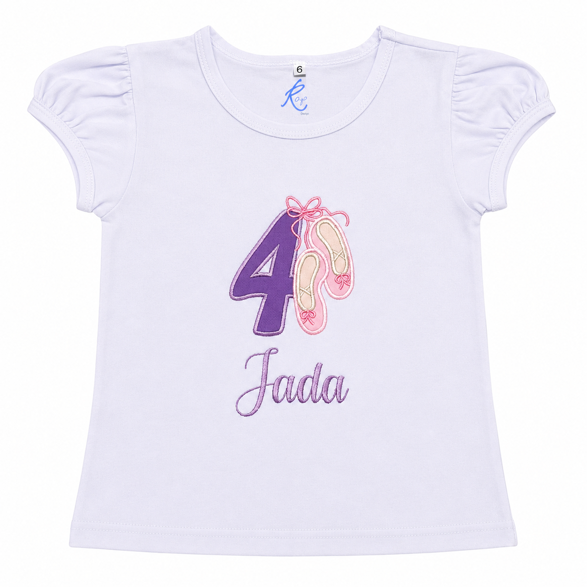 Personalized Girl's Ballet Birthday Shirt | Embroidered Ballet Slippers Birthday Shirt | Custom Dance Birthday Outfit | Any Age 1-9
