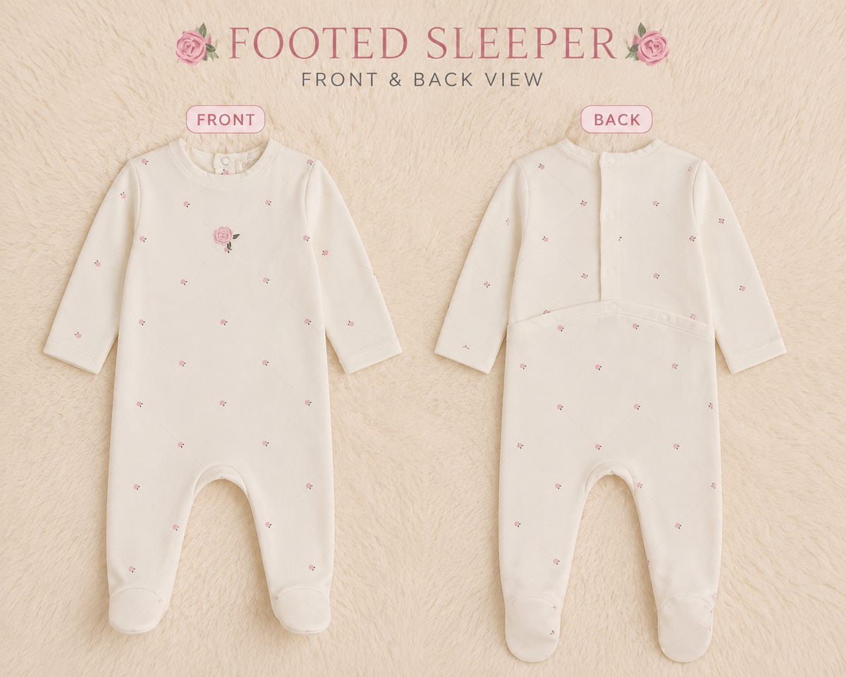 Personalized Baby Girl Sleeper, Hat & Blanket Set | 3-Piece Embroidered Newborn Gift