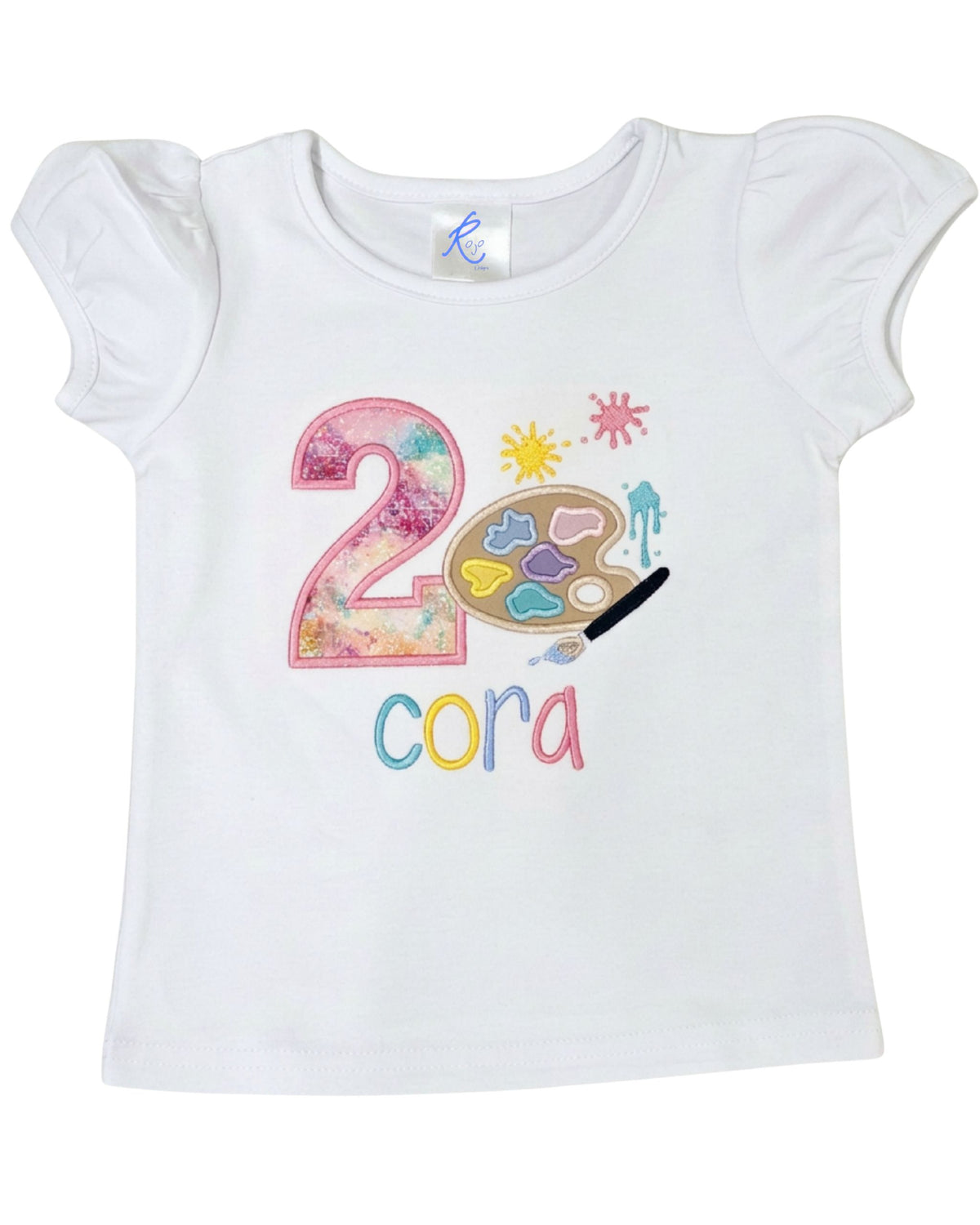 Personalized Paint Party Birthday Shirt for Girls | Embroidered Artist Birthday Outfit | Custom Birthday Shirt Any Age 1-12