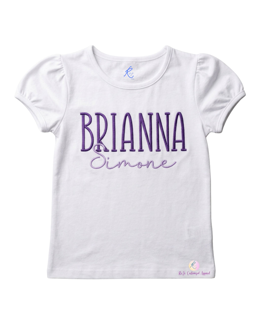 Personalized Girls Double-Name Embroidered Shirt