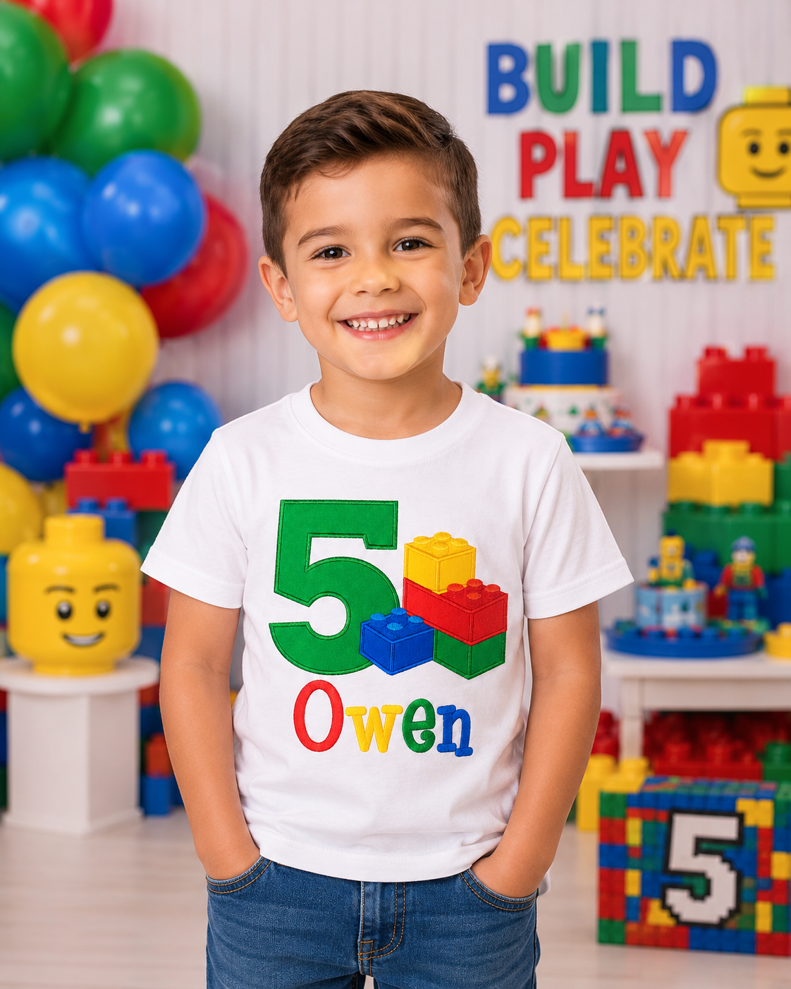 Build Big Birthday Memories with a Personalized Building Blocks Birthday Shirt!