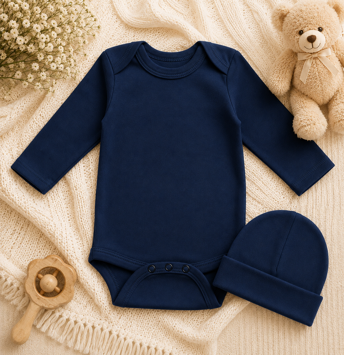 Personalized Baby Bodysuit & Hat Set | Embroidered Newborn Gift