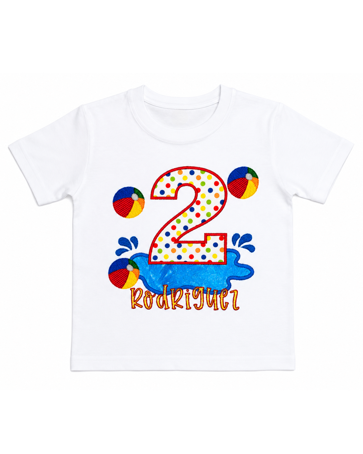 Personalized Splash Birthday Shirt for Boys | Embroidered Pool Party Birthday Outfit | Custom Name & Age | Any Age 1-9