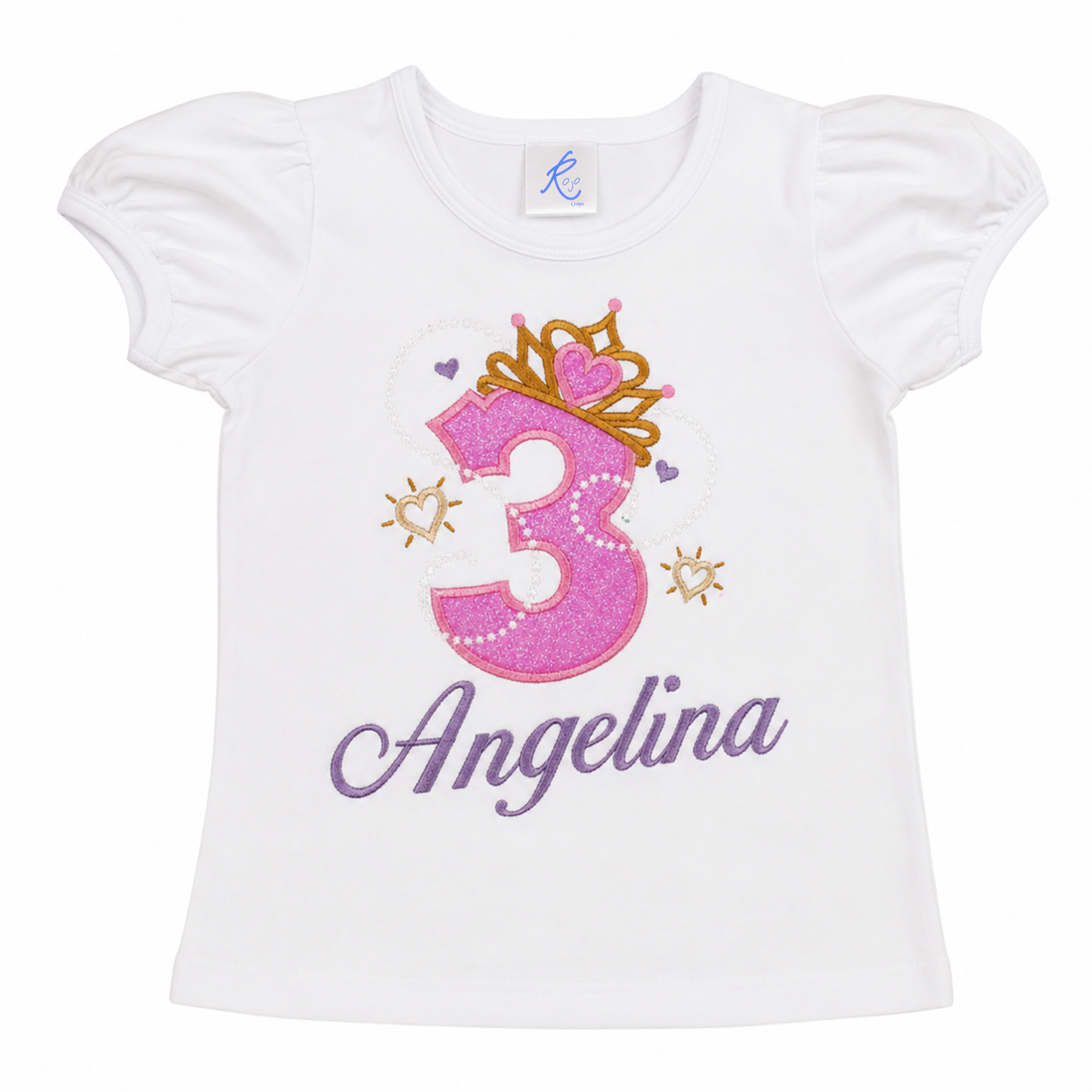 Personalized Princess Birthday Shirt for Girls | Embroidered Crown Birthday Shirt | Custom Birthday Outfit | Any Age 1-9