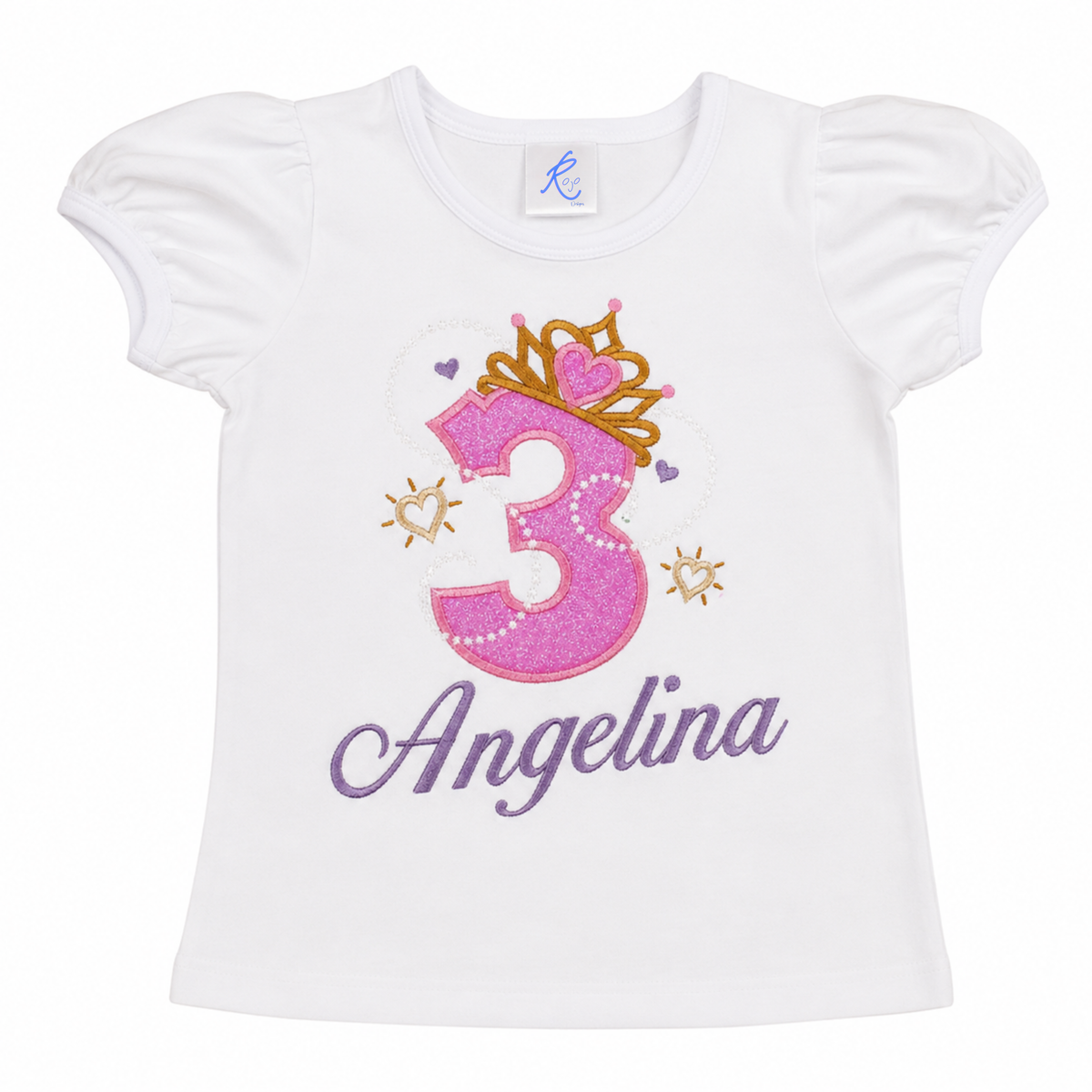 Personalized Princess Birthday Shirt for Girls | Embroidered Crown Birthday Shirt | Custom Birthday Outfit | Any Age 1-9
