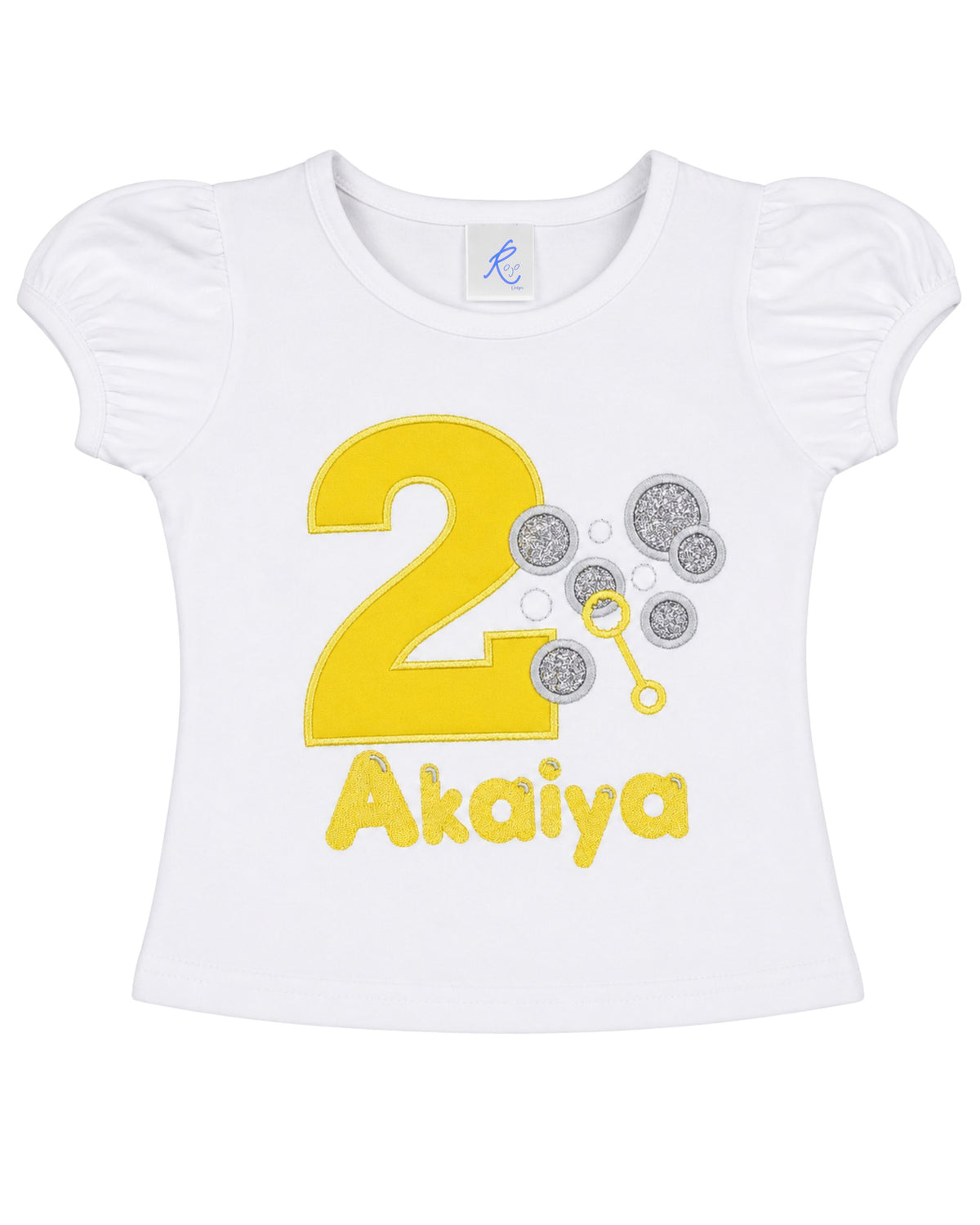 Personalized Bubble Party Birthday Shirt for Girls | Embroidered Birthday Bubble Shirt | Custom Birthday Shirt Ages 1-12