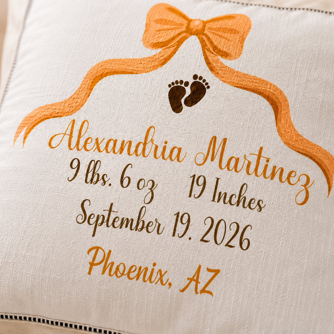 Personalized Baby Birth Stats Pillow | Custom Newborn Keepsake Pillow | Baby Boy or Girl Nursery Gift
